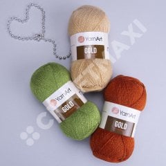 YARNART GOLD - GLITTERY KNITTING YARN SAXE BLUE - 9045