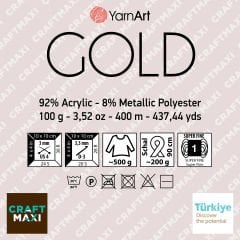 YARNART GOLD - GLITTERY KNITTING YARN SAXE BLUE - 9045