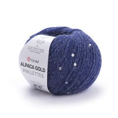 YARNART ALPACA GOLD PAILLETTES - KNITTING YARN BLUE - 9313