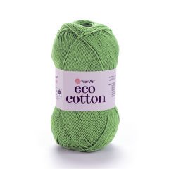 YARNART ECO COTTON - KNITTING YARN LIGHT GREEN - 802
