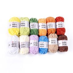 YARNART DOLCE MINI - 12 PCS KNITTING YARN MULTICOLORED - A