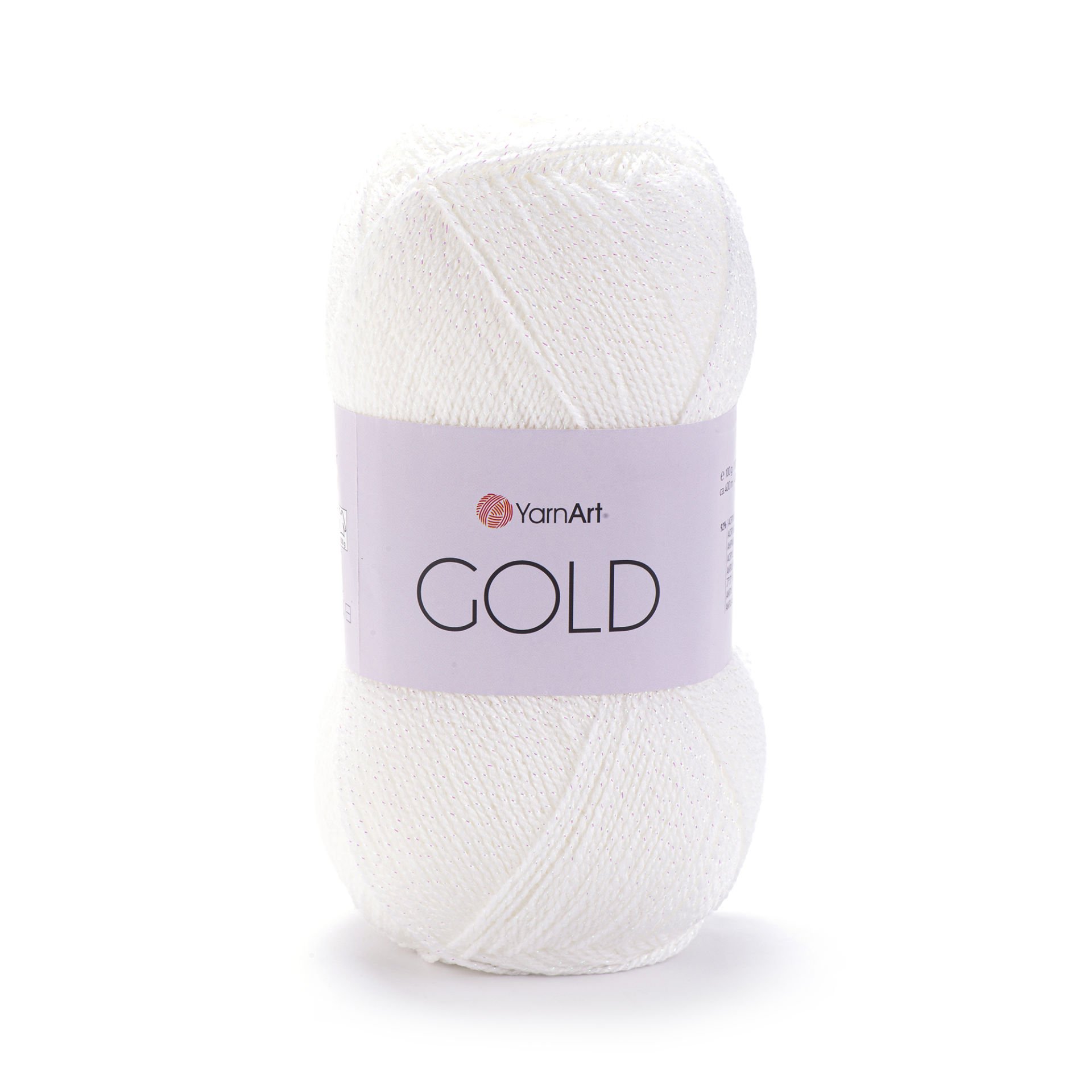 YARNART GOLD - GLITTERY KNITTING YARN WHITE-GLITTERY - 9362