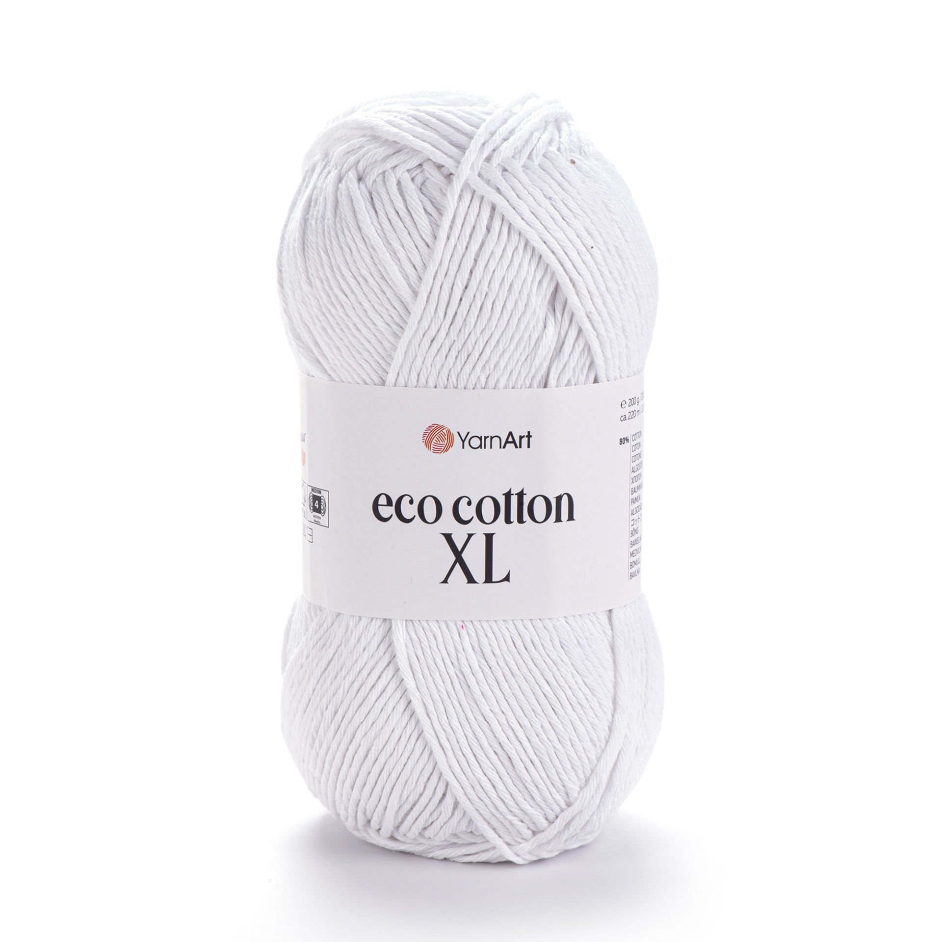 YARNART ECO COTTON XL - KNITTING YARN WHITE - 760