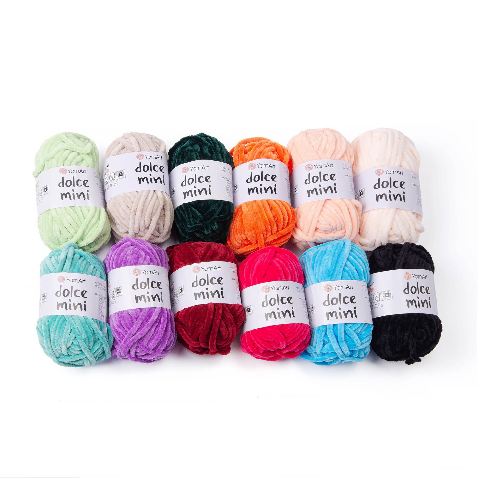 YARNART DOLCE MINI - 12 PCS KNITTING YARN MULTICOLORED - C