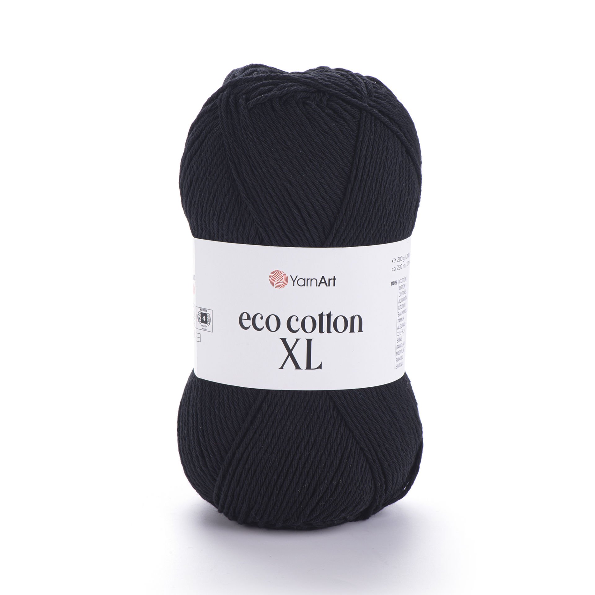 YARNART ECO COTTON XL - KNITTING YARN BLACK - 761