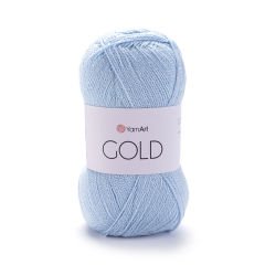 YARNART GOLD - GLITTERY KNITTING YARN BABY BLUE - 9355
