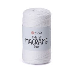 YARNART TWISTED MACRAME 3 MM - MACRAME CORD WHITE - 751