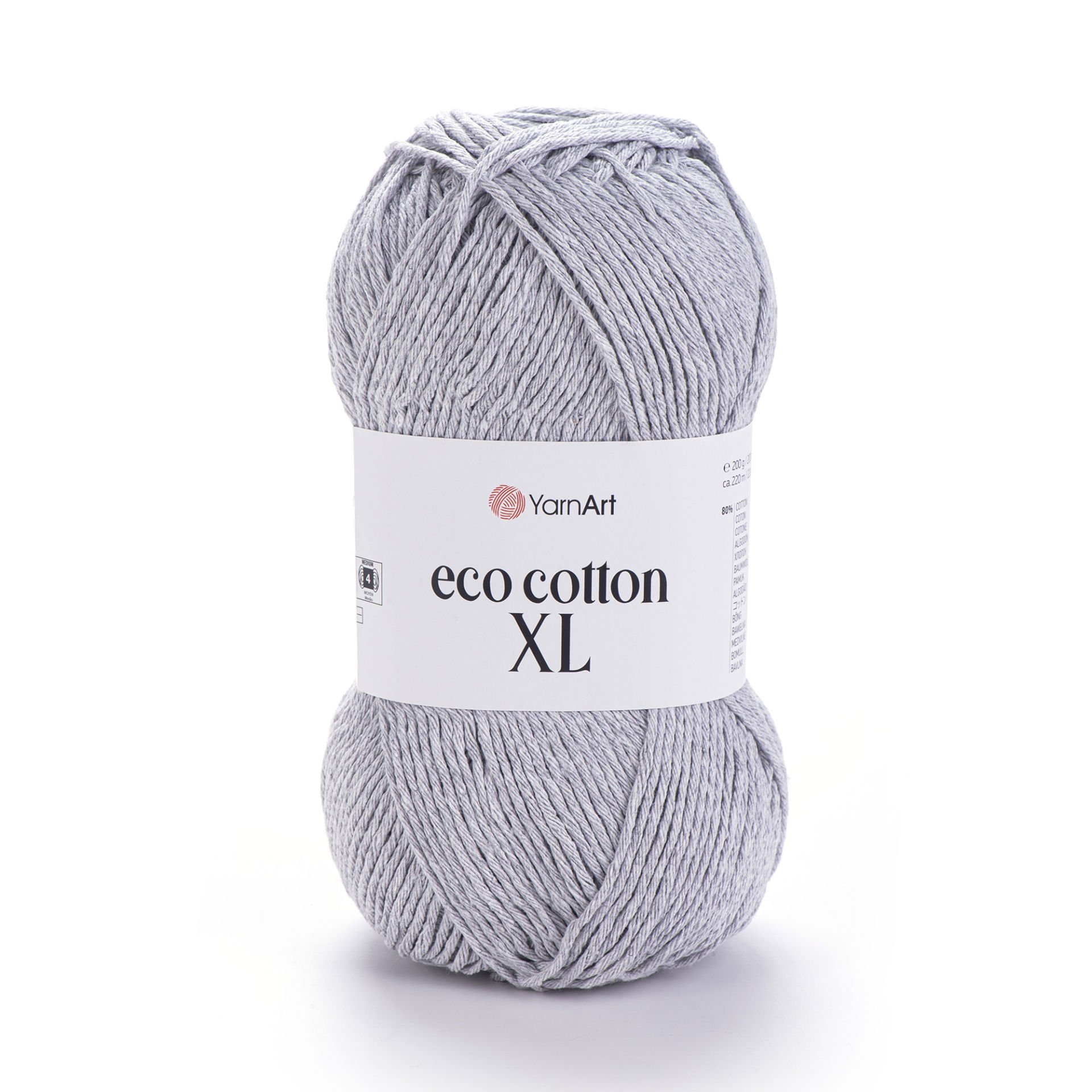 YARNART ECO COTTON XL - KNITTING YARN GREY - 763