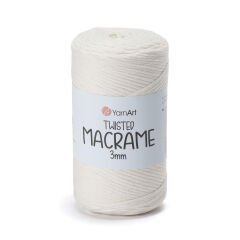 YARNART TWISTED MACRAME 3 MM - MACRAME CORD CREAM - 752