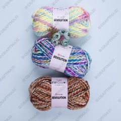 YARNART REVOLUTION - MULTICOLOR KNITTING YARN VARIEGATED - 1600