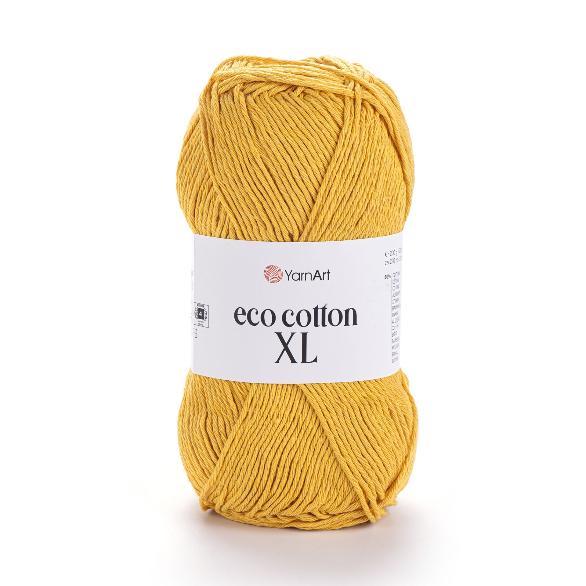 YARNART ECO COTTON XL - KNITTING YARN YELLOW - 764