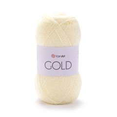 YARNART GOLD - GLITTERY KNITTING YARN LIGHT YELLOW - 9383