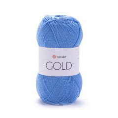 YARNART GOLD - GLITTERY KNITTING YARN BLUE - 9376