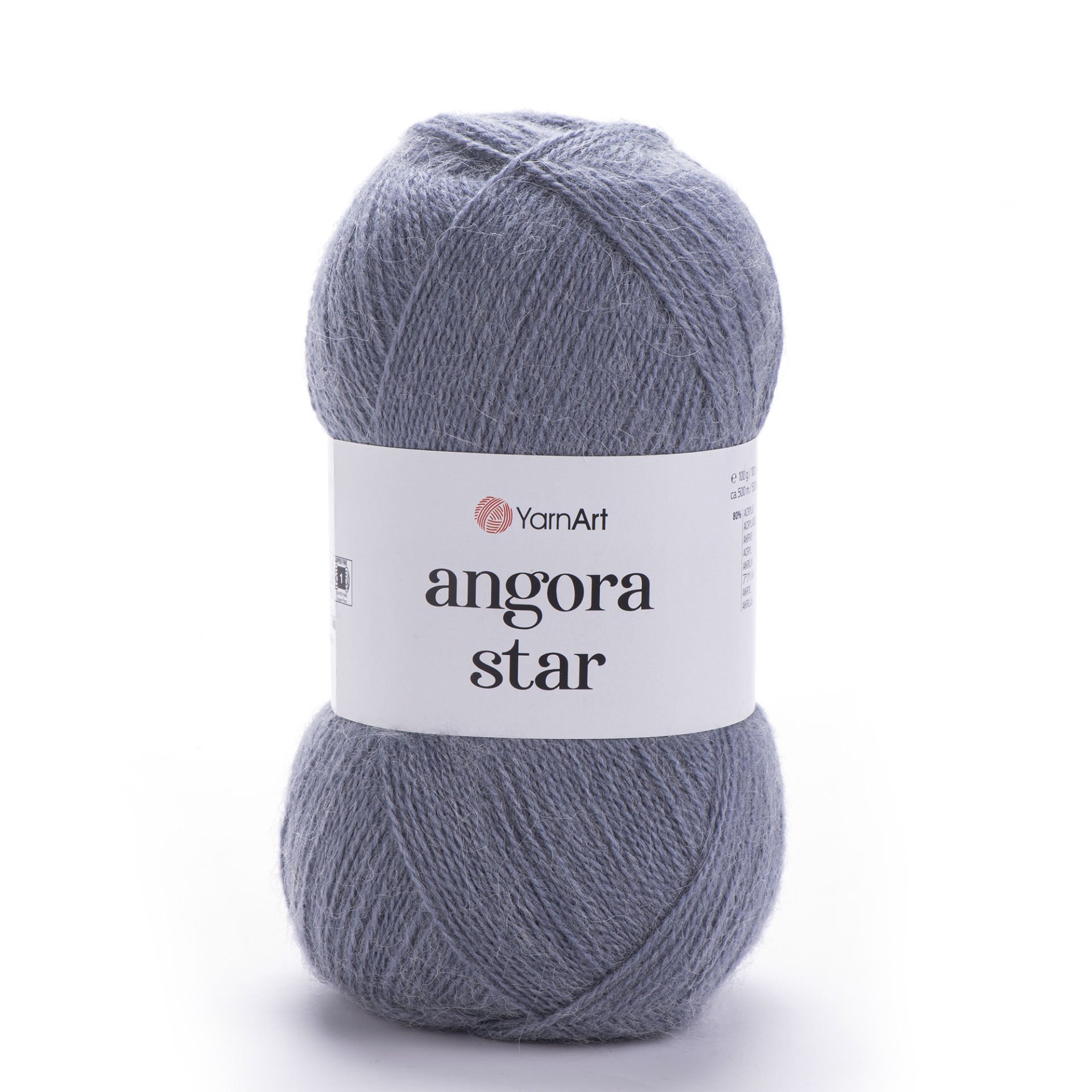 YARNART ANGORA STAR - KNITTING YARN GREY - 3088