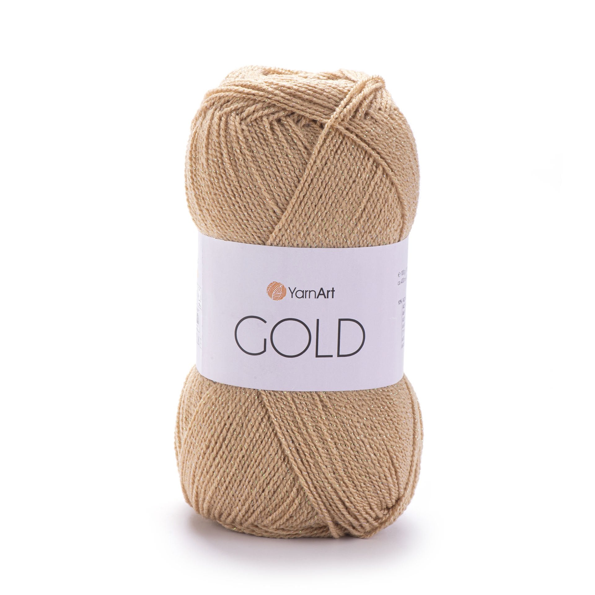 YARNART GOLD - GLITTERY KNITTING YARN CARAMEL - 9379