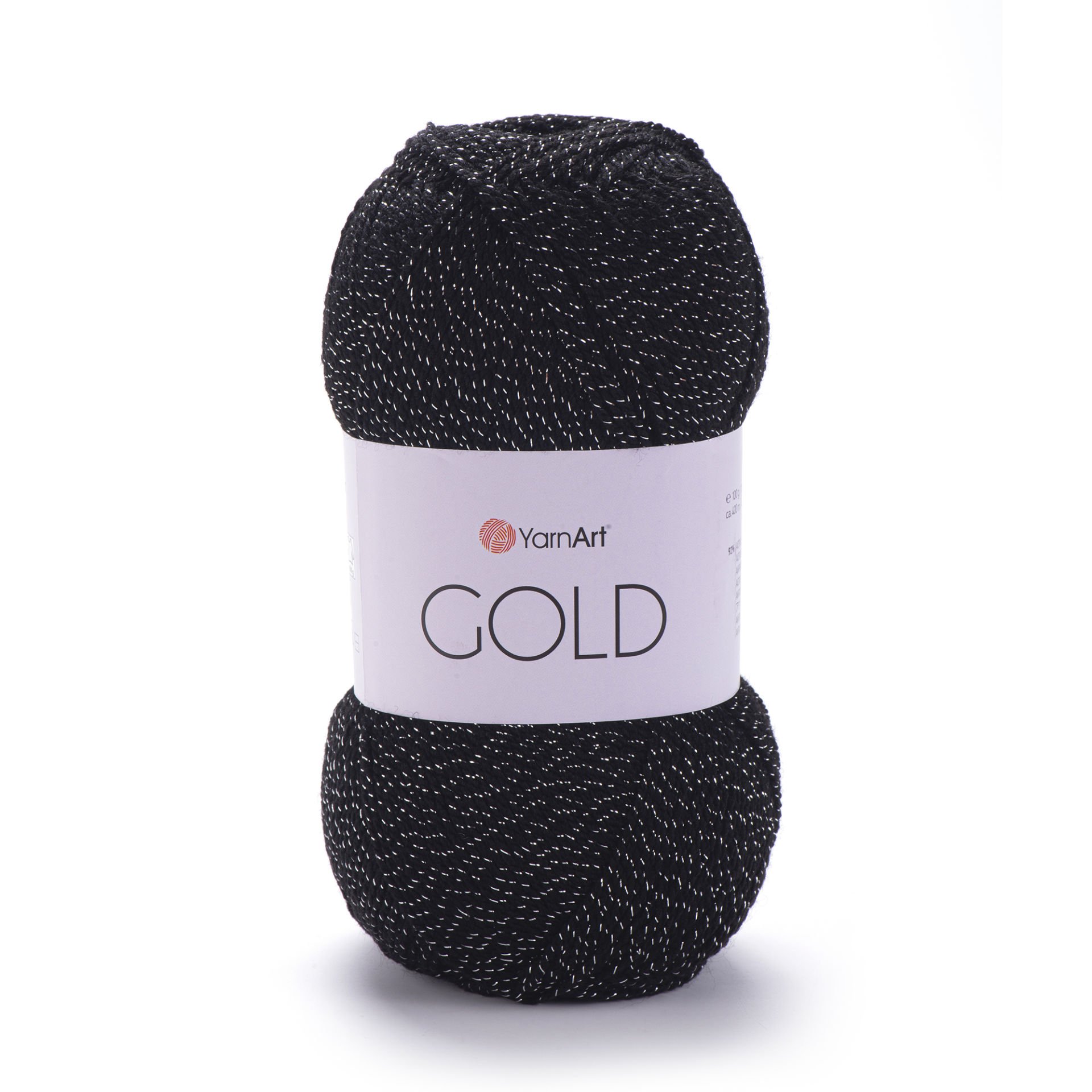 YARNART GOLD - GLITTERY KNITTING YARN BLACK-SILVER GLITTERY - 13284