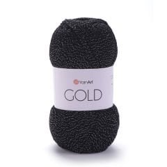 YARNART GOLD - GLITTERY KNITTING YARN BLACK-SILVER GLITTERY - 13284