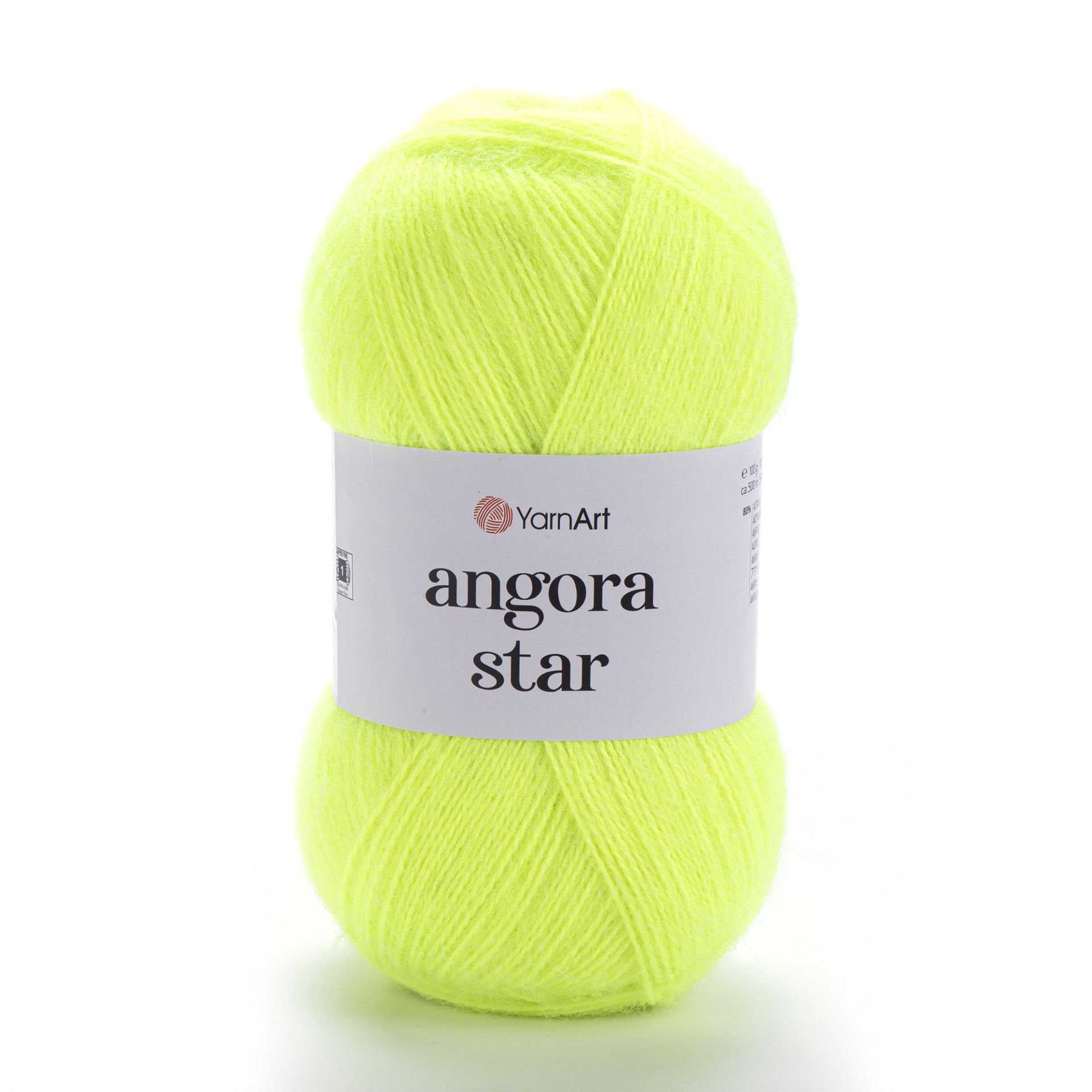 YARNART ANGORA STAR - KNITTING YARN NEON GREEN - 8232