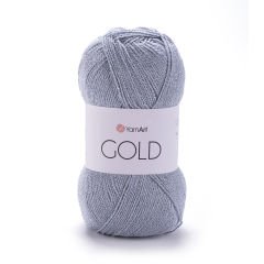 YARNART GOLD - GLITTERY KNITTING YARN GREY - 14500