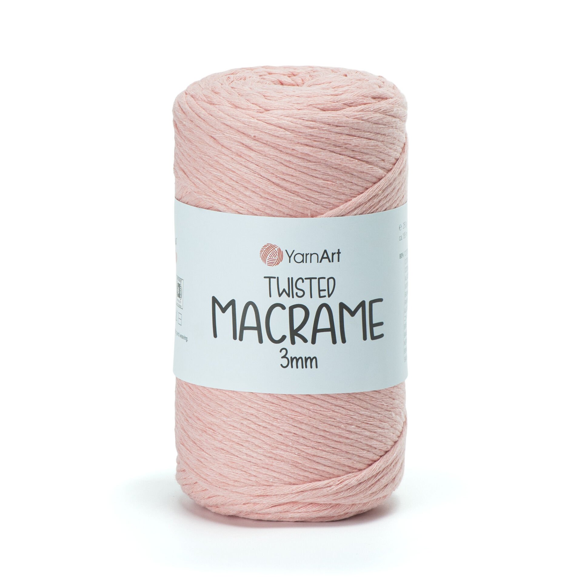 YARNART TWISTED MACRAME 3 MM - MACRAME CORD PINKISH ORANGE - 767