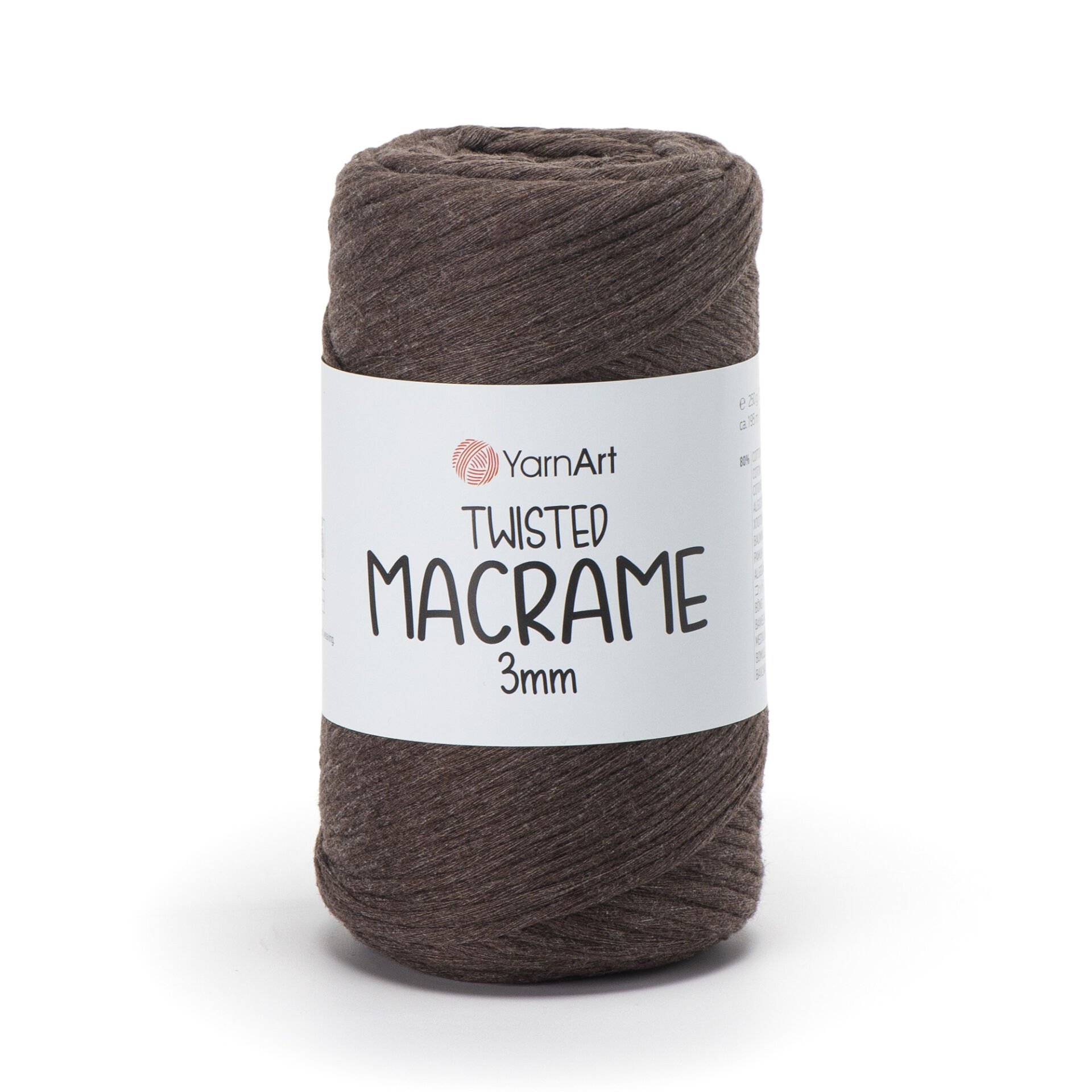 YARNART TWISTED MACRAME 3 MM - MACRAME CORD BROWN - 769
