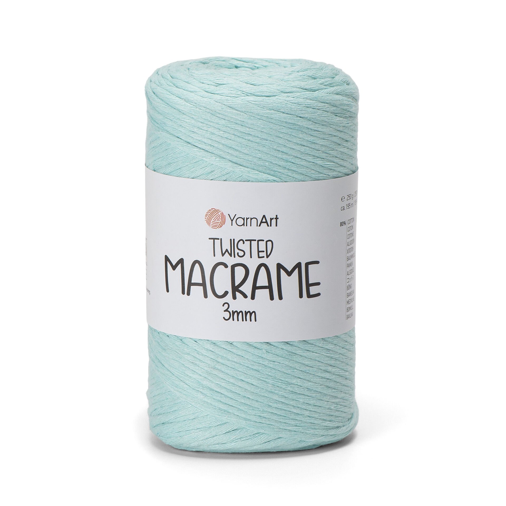 YARNART TWISTED MACRAME 3 MM - MACRAME CORD AQUAMARINE - 775