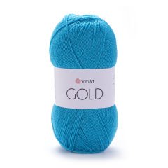 YARNART GOLD - GLITTERY KNITTING YARN TURQUOISE - 9030