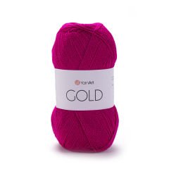 YARNART GOLD - GLITTERY KNITTING YARN FUCHSIA - 9031