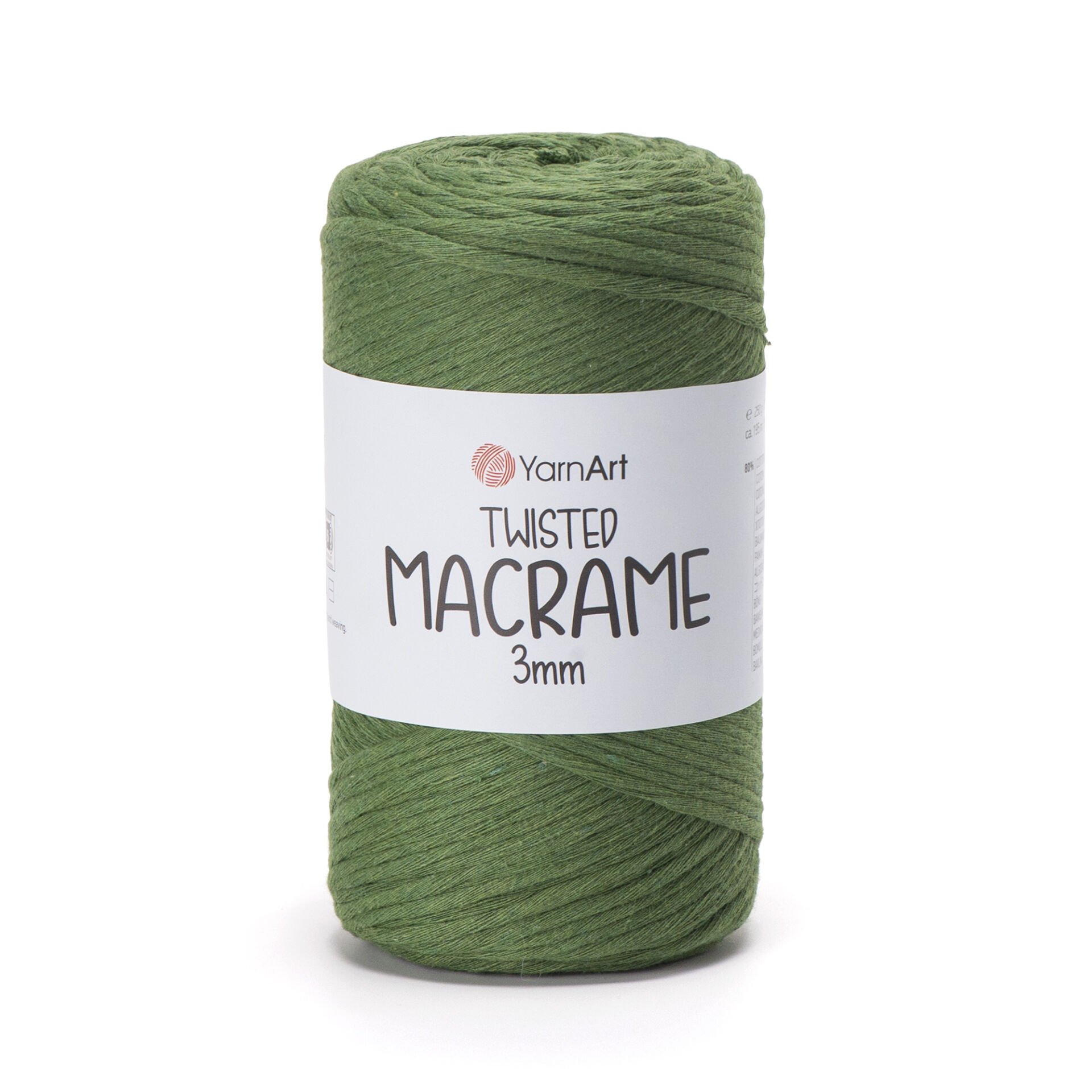 YARNART TWISTED MACRAME 3 MM - MACRAME CORD DARK GREEN - 787