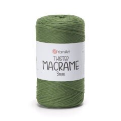 YARNART TWISTED MACRAME 3 MM - MACRAME CORD DARK GREEN - 787