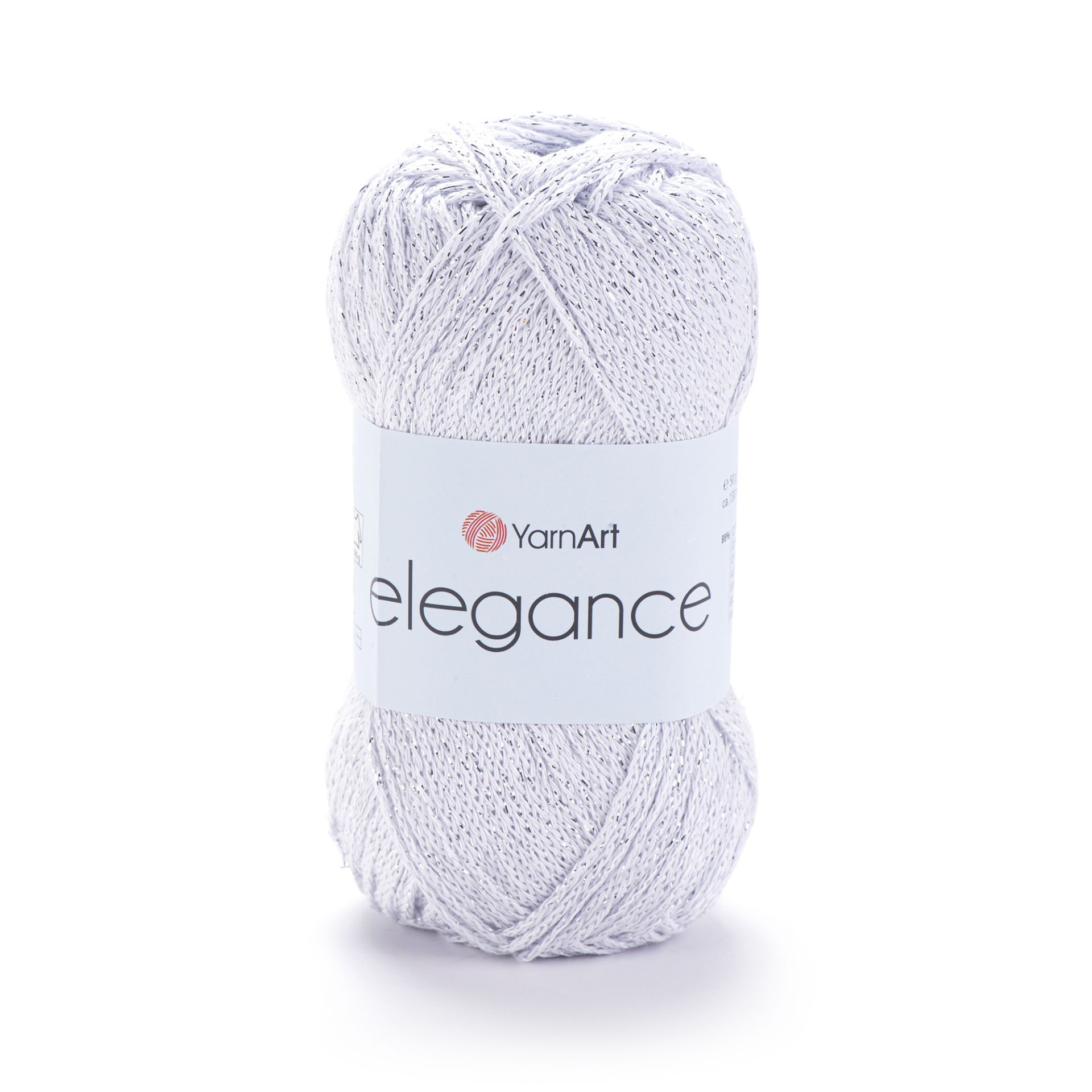 YARNART ELEGANCE - GLITTERY KNITTING YARN LIGHT GREY - 101