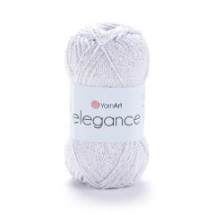 YARNART ELEGANCE - GLITTERY KNITTING YARN LIGHT GREY - 101