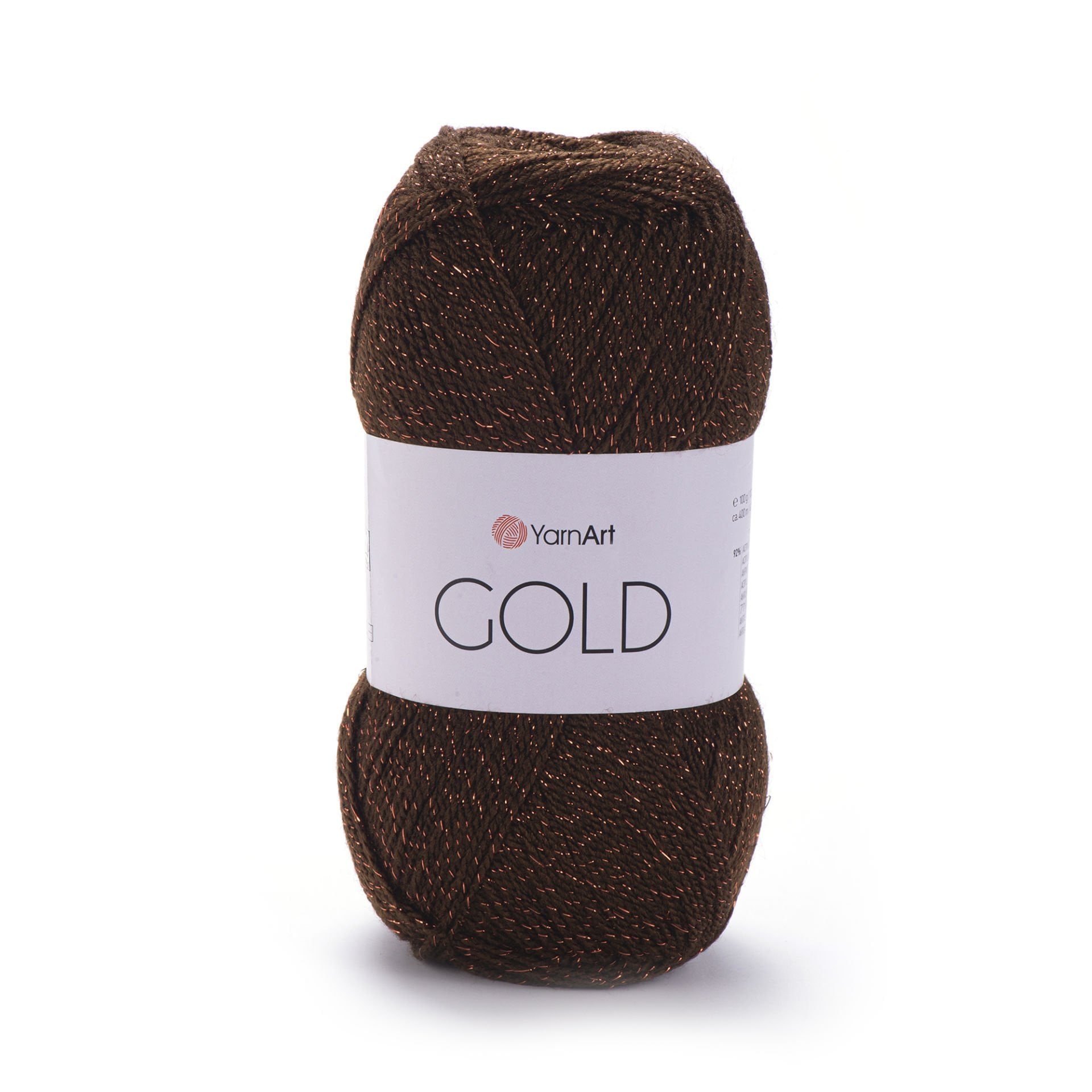 YARNART GOLD - GLITTERY KNITTING YARN BROWN - 9032
