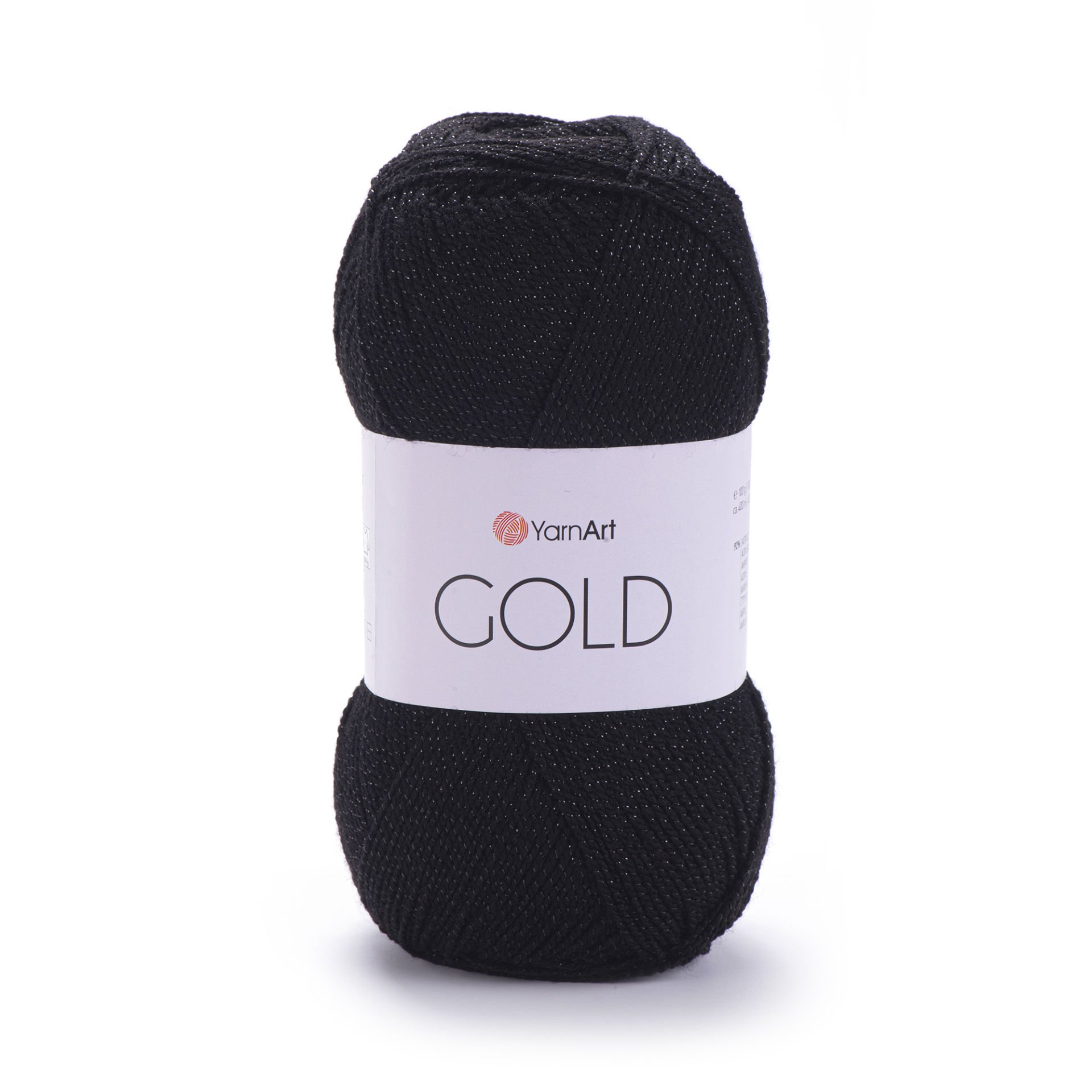 YARNART GOLD - GLITTERY KNITTING YARN BLACK-GLITTERY - 9038