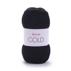 YARNART GOLD - GLITTERY KNITTING YARN BLACK-GLITTERY - 9038