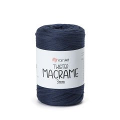 YARNART TWISTED MACRAME 3 MM - MACRAME CORD NAVY - 784
