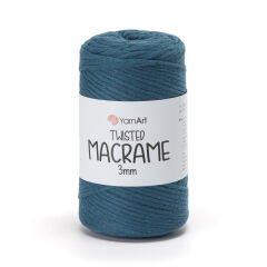 YARNART TWISTED MACRAME 3 MM - MACRAME CORD PETROL BLUE - 789