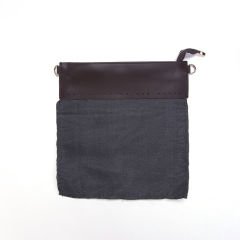 BAG ZIPPER WITH LINING 28 CM BROWN