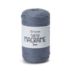 YARNART TWISTED MACRAME 3 MM - MACRAME CORD DENIM BLUE - 761