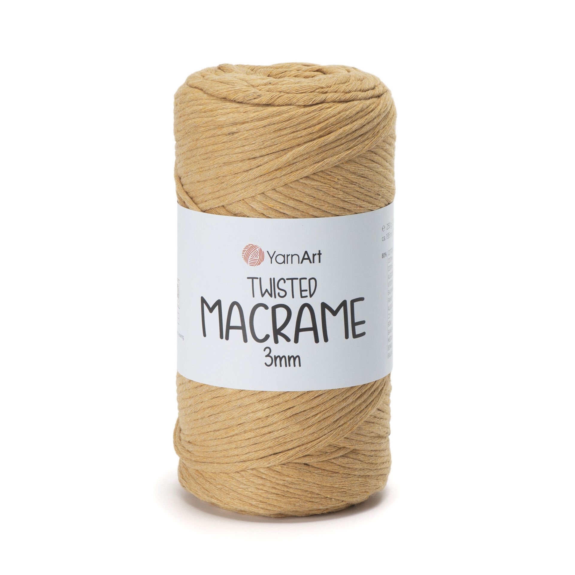 YARNART TWISTED MACRAME 3 MM - MACRAME CORD MUSTARD - 796