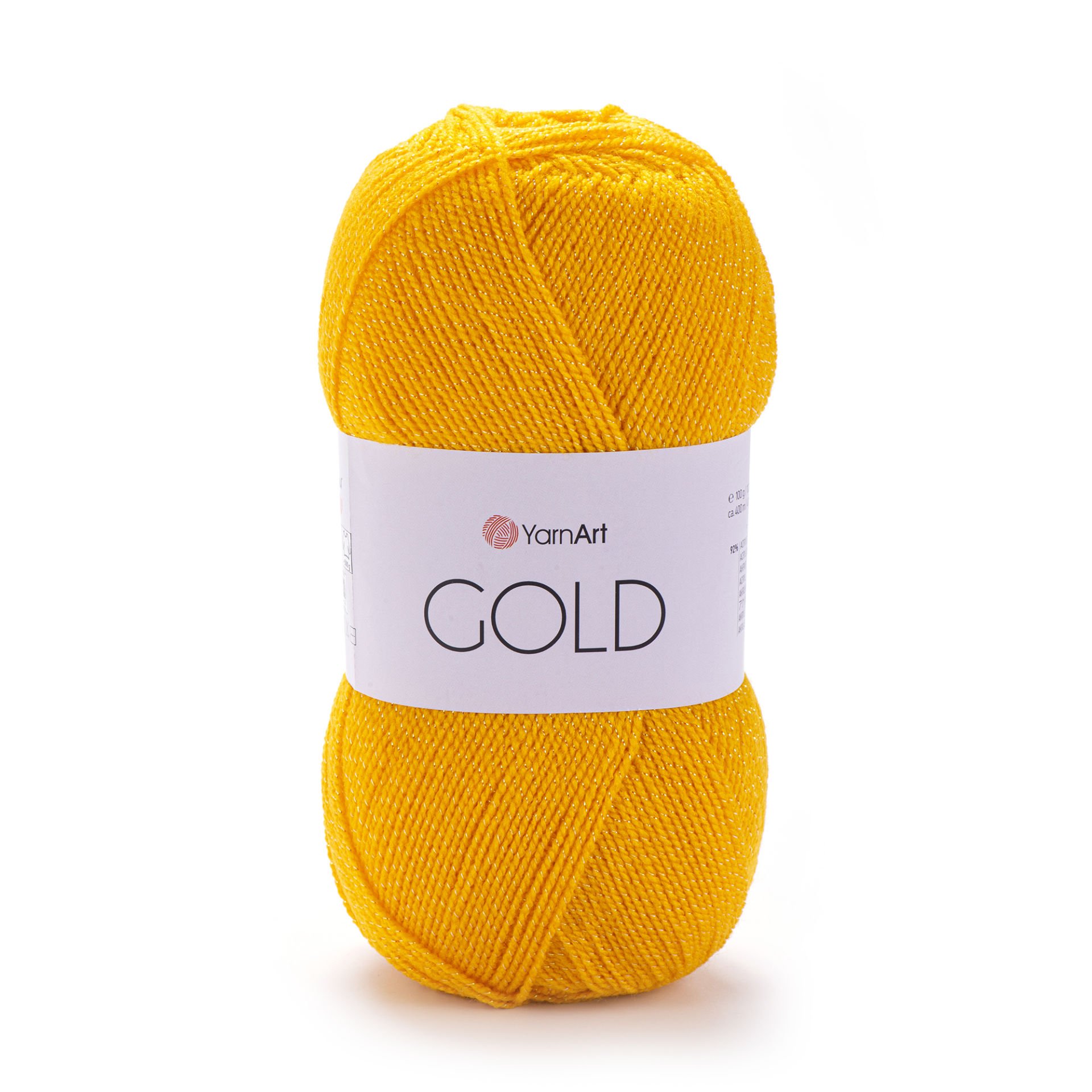 YARNART GOLD - GLITTERY KNITTING YARN MUSTARD - 9047
