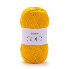 YARNART GOLD - GLITTERY KNITTING YARN MUSTARD - 9047