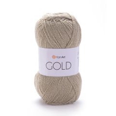YARNART GOLD - GLITTERY KNITTING YARN BEIGE - 9048