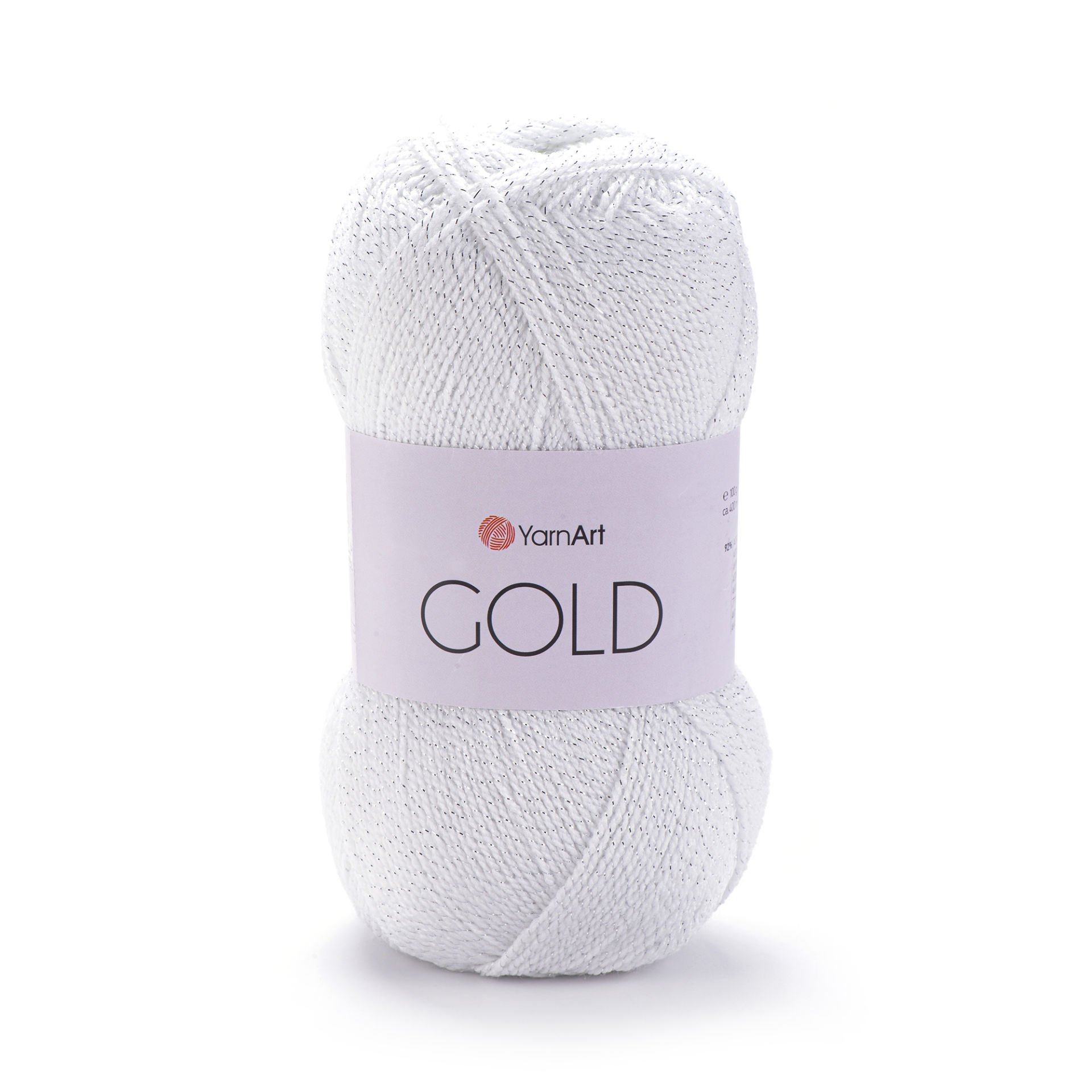 YARNART GOLD - GLITTERY KNITTING YARN WHITE-SILVER GLITTERY - 9051