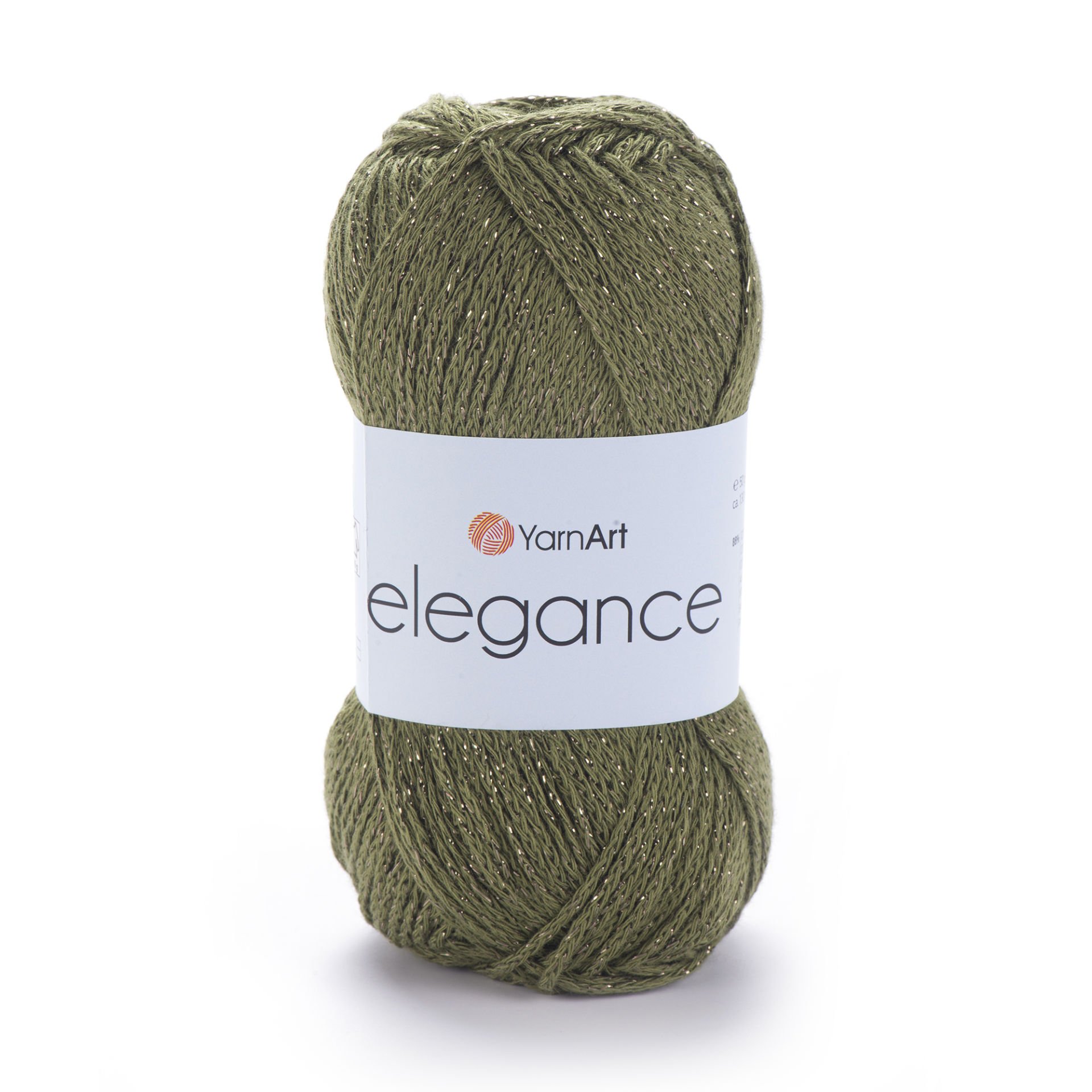 YARNART ELEGANCE - GLITTERY KNITTING YARN OLIVE GREEN - 113