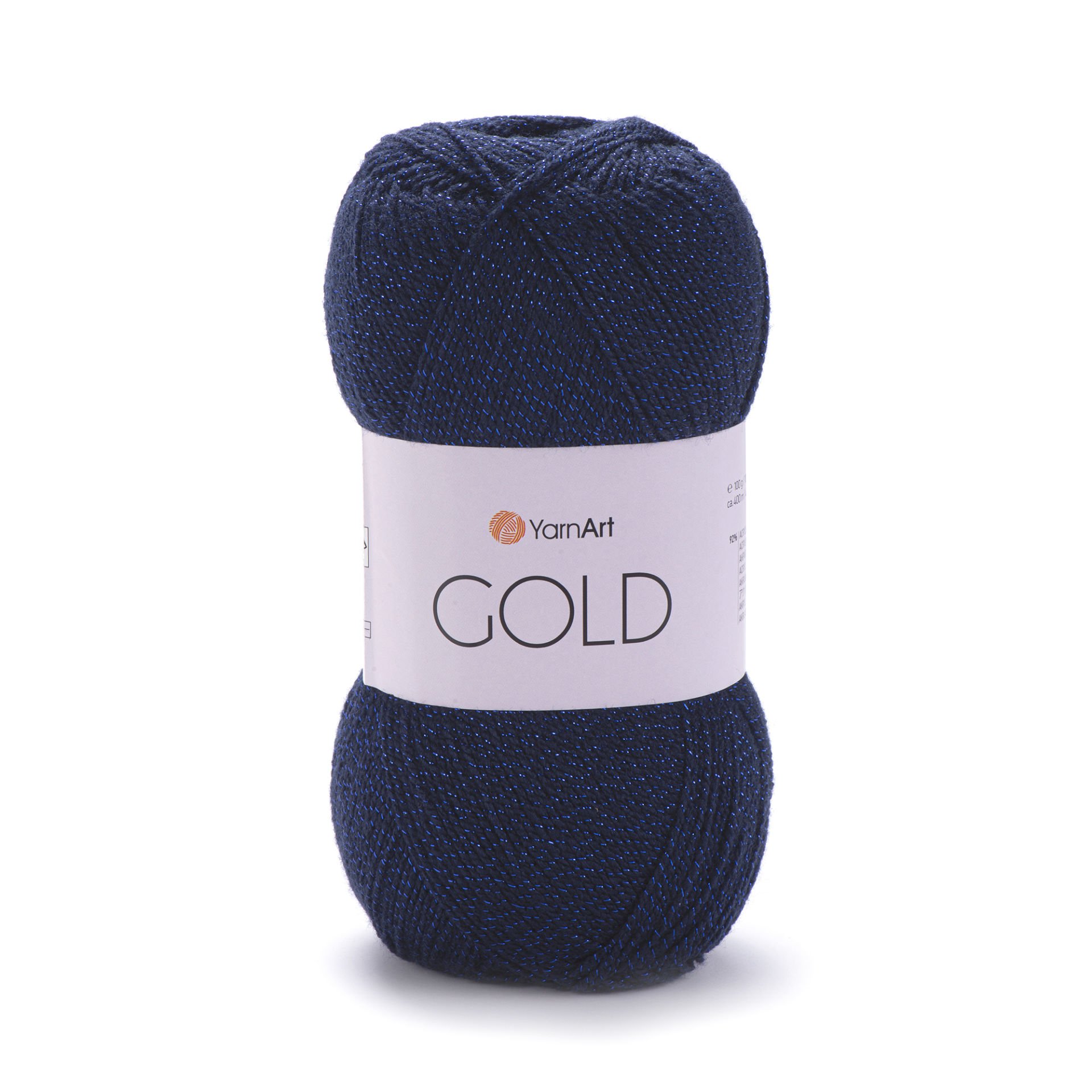 YARNART GOLD - GLITTERY KNITTING YARN NAVY - 9033