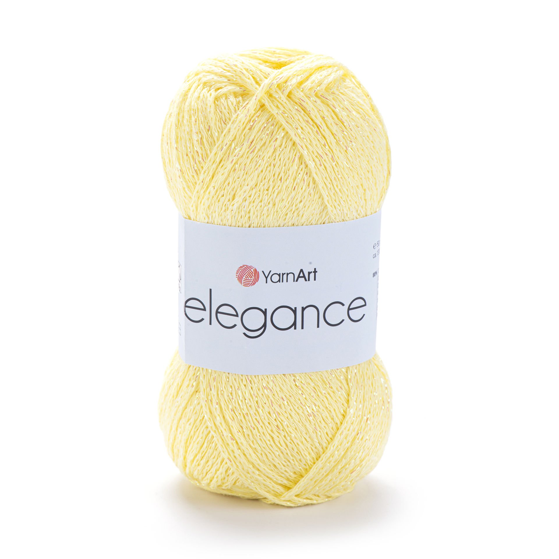YARNART ELEGANCE - GLITTERY KNITTING YARN LIGHT YELLOW - 116