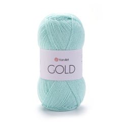 YARNART GOLD - GLITTERY KNITTING YARN LIGHT TURQUOISE - 9856