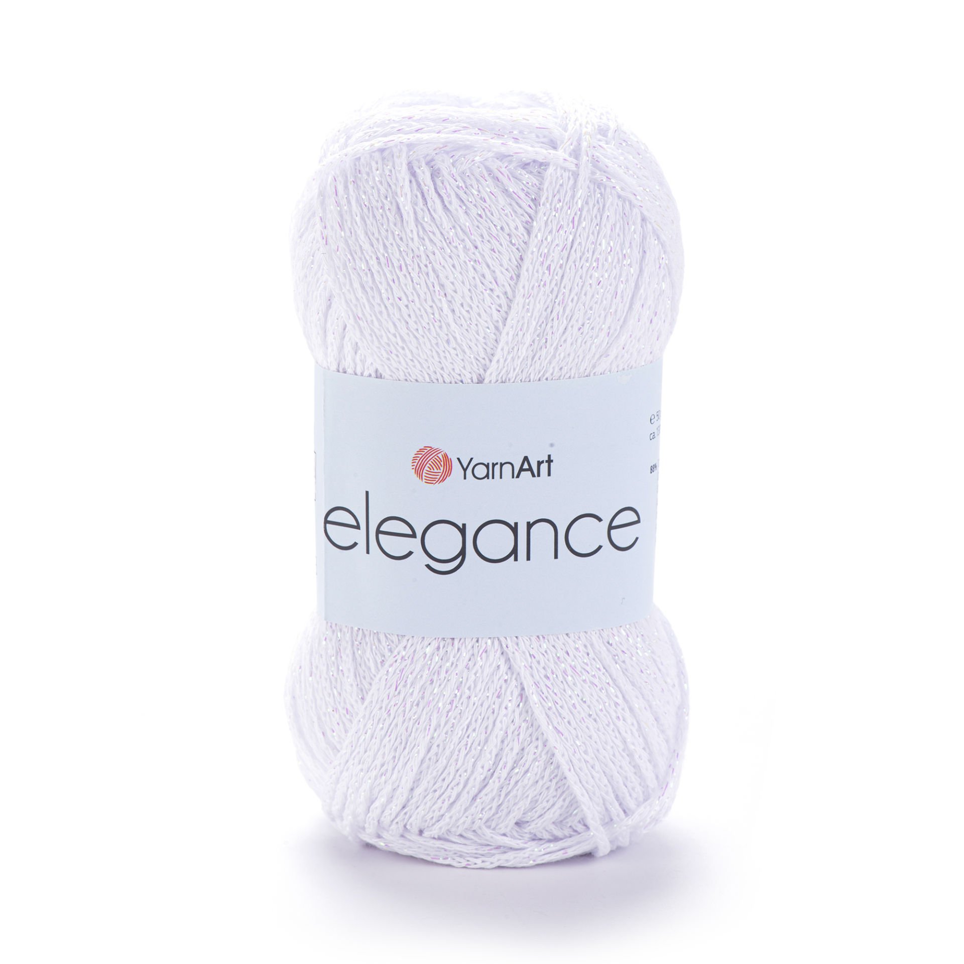 YARNART ELEGANCE - GLITTERY KNITTING YARN WHITE - 117