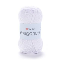 YARNART ELEGANCE - GLITTERY KNITTING YARN WHITE - 117